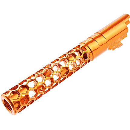 Dr. Black CNC 6063 Aluminum 5 Zoll 125mm Favos Stil Äußerer Lauf +11mm CW im Uhrzeigersinn Geeignet für Armorer Works AW WE-TECH Tokyo Marui Hi-Capa 5.1 Serie GBB Pistolen Airsoft