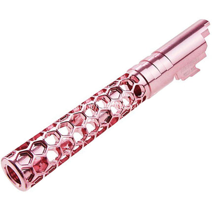 Dr. Black CNC 6063 Aluminum 5 Zoll 125mm Favos Stil Äußerer Lauf +11mm CW im Uhrzeigersinn Geeignet für Armorer Works AW WE-TECH Tokyo Marui Hi-Capa 5.1 Serie GBB Pistolen Airsoft