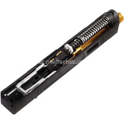 VFC CNC Aluminum Fowler Industries MKII Kompletter oberer Schlittenlauf Set Geeignet für Elite Force VFC G17 Gen5 GBB Pistolen Airsoft Schwarz