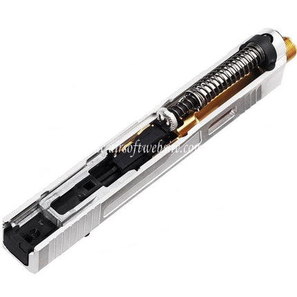 VFC CNC Edelstahl Fowler Industries MKII Kompletter oberer Schlittenlauf Set Geeignet für Elite Force VFC G17 Gen5 GBB Pistolen Airsoft Silber