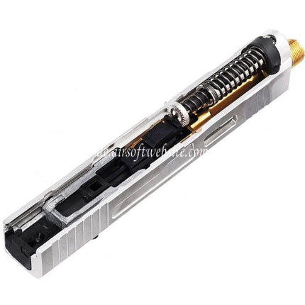 VFC CNC Edelstahl Fowler Industries MKII Kompletter oberer Schlittenlauf Set Geeignet für Elite Force VFC G19X G45 GBB Pistolen Airsoft Silber