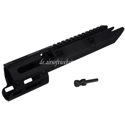 5KU CNC Aluminum M-LOK Handguard Rail System mit Charging Handle Geeignet für CYMA MP5K Serie GBB Gewehre Airsoft Schwarz