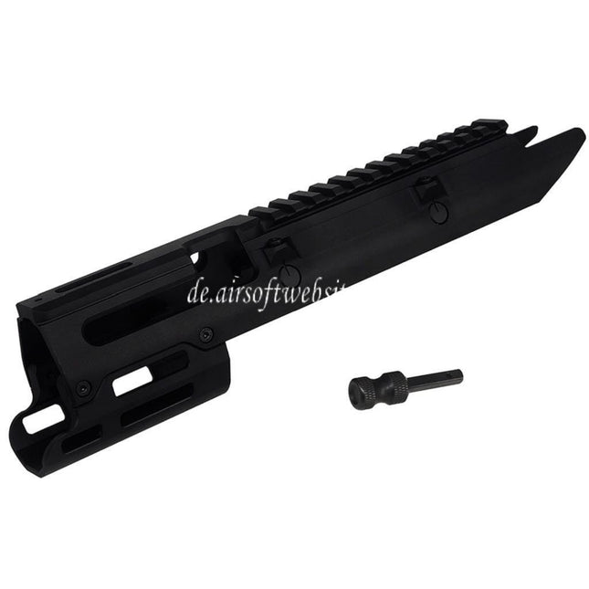 5KU CNC Aluminum M-LOK Handguard Rail System mit Charging Handle Geeignet für CYMA MP5K Serie GBB Gewehre Airsoft Schwarz