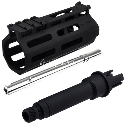 APS 4 Zoll Evolution Tech 8.0 M-Lok Tactical Handschutz Schienen System mit Innen Außen Lauf geeignet für APS ASR Tokyo Marui M4 Serie AEG Obere Empfänger Airsoft