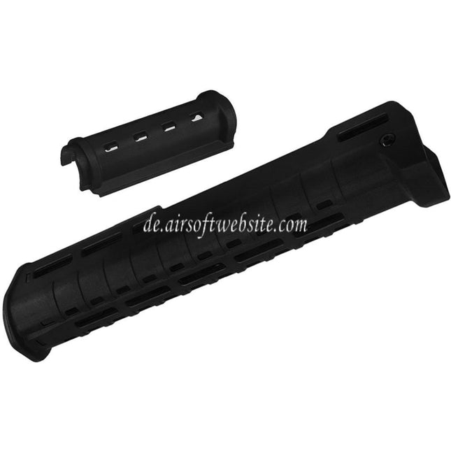 CYMA 297mm Polymer ZHUKOV Stil AKM M-LOK Oberer Unterer Handschutz System Geeignet für CYMA CM077 AK Zhukov Serie AEG Gewehre Airsoft Schwarz