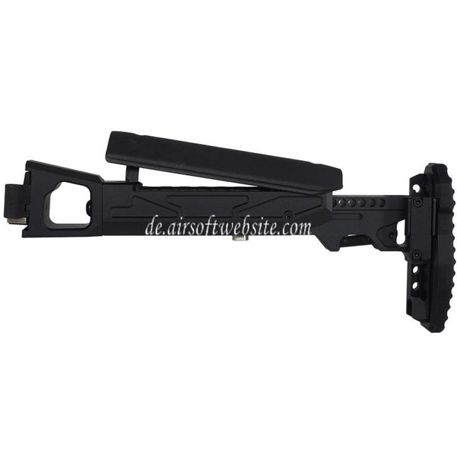 5KU KPYK Teleskop Klappschaft mit Cheek Riser Geeignet für GHK AK74 Serie GBB Gewehre Schwarz