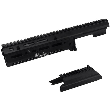 5KU 340mm MK3 Monolithic 1913 20mm M-LOK Obere Handschutz Schienen System Set Geeignet für CYMA AK105 AKM AK Serie AEG Gewehre Airsoft Schwarz