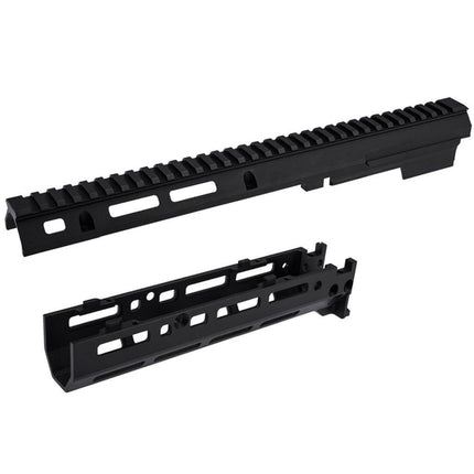 5KU 340mm MK3 Monolithic 1913 20mm M-LOK Obere Handschutz Schienen System Set Geeignet für CYMA AK105 AKM AK Serie AEG Gewehre Airsoft Schwarz