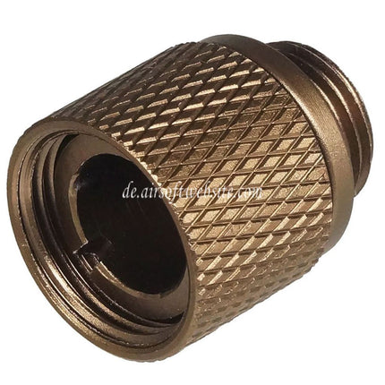 Airsoft Website Lauf Schalldämpfer Kompensator Adapter mit Laufmantel Gewindeschutz Typ-1 Geeignet für KSC M9 / WE Pistolen +11mm CW Gewinde im Uhrzeigersinn -14mm CCW Gewinde gegen den Uhrzeigersinn