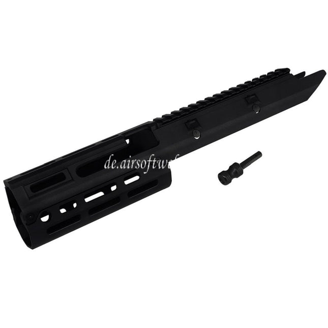 5KU CNC Aluminum 350mm M-LOK Handschutz Schienen System mit Chargement Poignée Geeignet für CYMA M5 MP5K PDW Serie AEG Gewehre Airsoft Schwarz