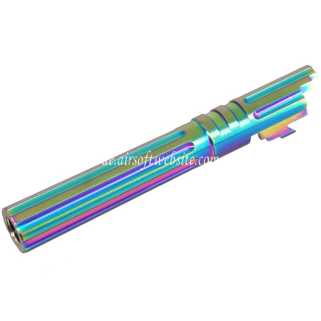 5KU 5 Zoll Edelstahl Gerade geriffelt Außenlauf +11mm CW Im Uhrzeigersinn Geeignet für Armorer Works WE (WE-TECH) Tokyo Marui Hi-Capa 5.1 Serie GBB Pistolen Airsoft