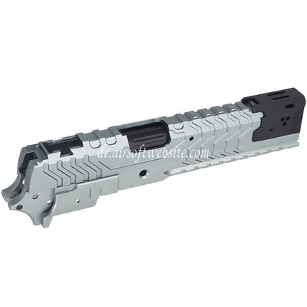 5KU CNC Aluminum Matrix Stil Äußerer Lauf Mittlerer Rahmen Schlitten Set Geeignet für Tokyo Marui Hi-Capa Serie GBB Pistolen Airsoft