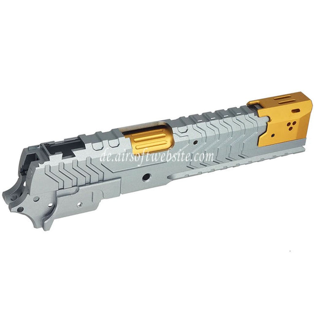 5KU CNC Aluminum Matrix Stil Äußerer Lauf Mittlerer Rahmen Schlitten Set Geeignet für Tokyo Marui Hi-Capa Serie GBB Pistolen Airsoft