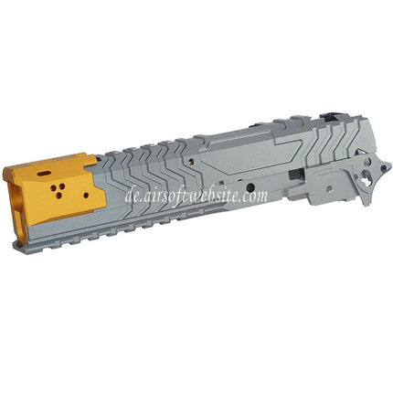 5KU CNC Aluminum Matrix Stil Äußerer Lauf Mittlerer Rahmen Schlitten Set Geeignet für Tokyo Marui Hi-Capa Serie GBB Pistolen Airsoft