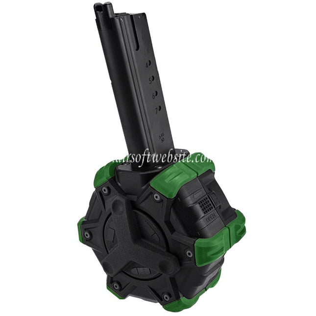 Armorer Works AW Custom 350rd Gas Adaptive Trommelmagazin Geeignet für Armorer Works AW / WE (WE-TECH) Desert Eagle GBB Pistolen Airsoft