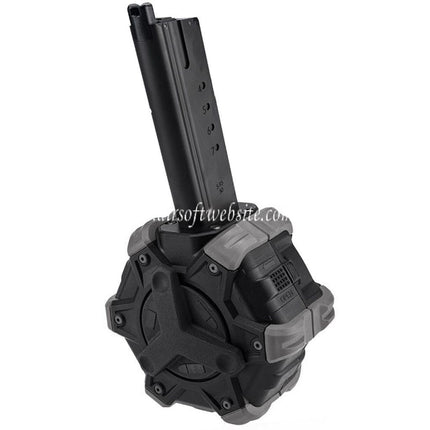 Armorer Works AW Custom 350rd Gas Adaptive Trommelmagazin Geeignet für Armorer Works AW / WE (WE-TECH) Desert Eagle GBB Pistolen Airsoft