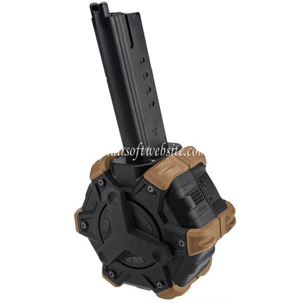 Armorer Works AW Custom 350rd Gas Adaptive Trommelmagazin Geeignet für Armorer Works AW / WE (WE-TECH) Desert Eagle GBB Pistolen Airsoft