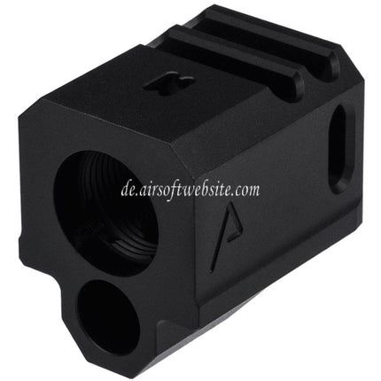 RWA Agency Arms 417 Doppelanschluss Kompensator -14mm CCW Gewinde gegen den Uhrzeigersinn Geeignet für G-Serie GBB Pistolen Airsoft