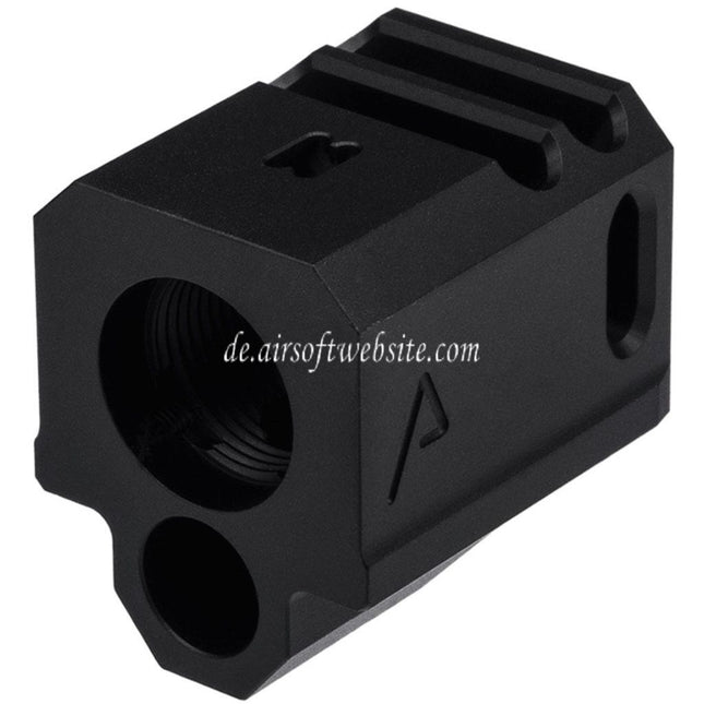 RWA Agency Arms 417 Doppelanschluss Kompensator -14mm CCW Gewinde gegen den Uhrzeigersinn Geeignet für G-Serie GBB Pistolen Airsoft