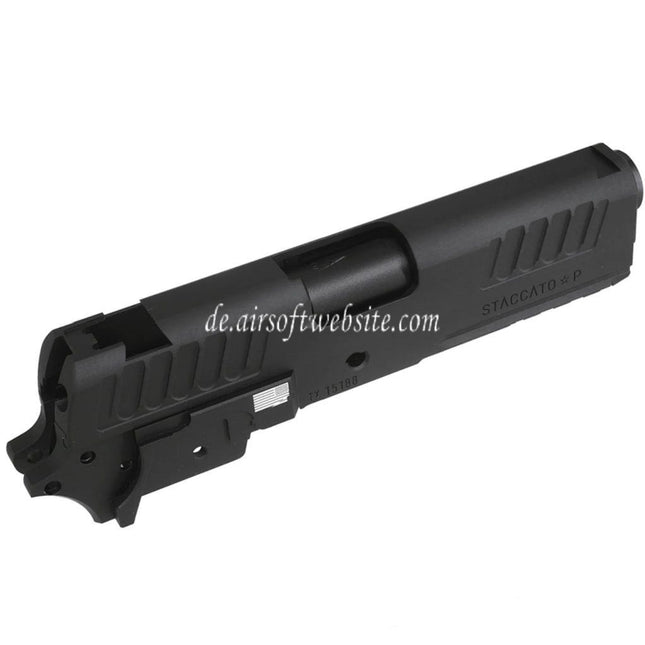 Bomber Airsoft CNC Aluminum Staccato-P 9mm 4.15 Stil Lauf Schlitten Mitte Rahmen Kit Set Geeignet für Tokyo Marui Hi-Capa Serie GBB Pistolen Schwarz