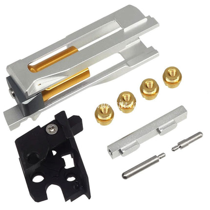 Bomber Airsoft CNC Aluminum SVI Infinity Tiki Stil Lauf Schlitten Rahmen Kit Set Geeignet für Tokyo Marui V10 Serie GBB Pistolen Silber
