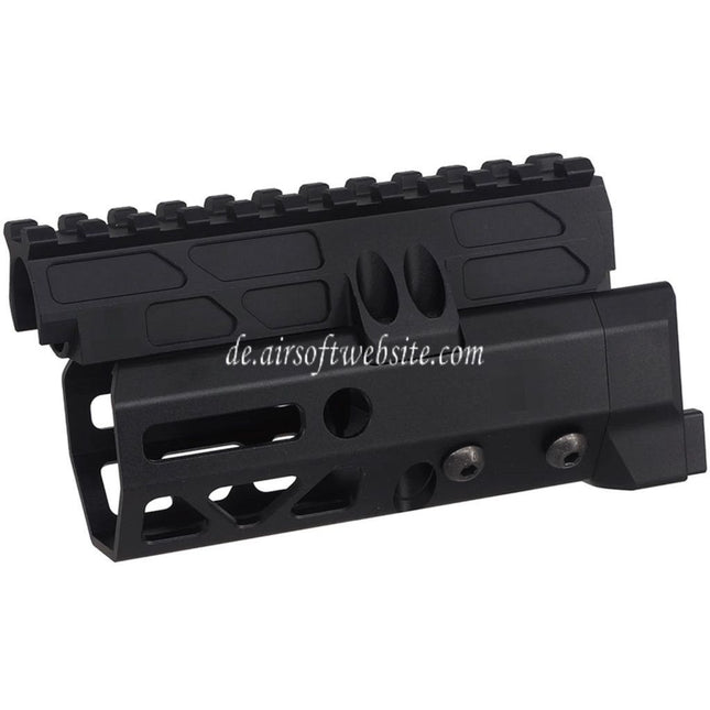 5KU 4.7 Zoll MMS Stil M-Lok Handschutz Schienen System Geeignet für CYMA D-BOYS AKS-74U Serie AEG Gewehre Airsoft Schwarz
