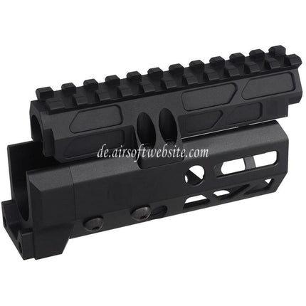 5KU 4.7 Zoll MMS Stil M-Lok Handschutz Schienen System Geeignet für CYMA D-BOYS AKS-74U Serie AEG Gewehre Airsoft Schwarz