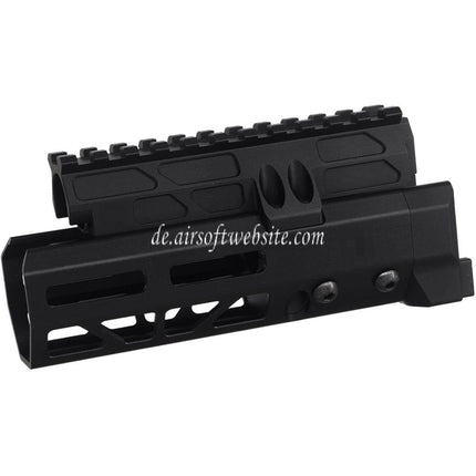 5KU 6.1 Zoll MMS Stil M-Lok Handschutz Schienen System Geeignet für CYMA D-BOYS AKS-74U Serie AEG Gewehre Airsoft Schwarz