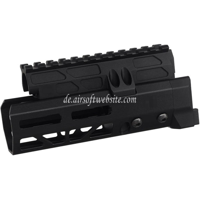 5KU 6.1 Zoll MMS Stil M-Lok Handschutz Schienen System Geeignet für CYMA D-BOYS AKS-74U Serie AEG Gewehre Airsoft Schwarz