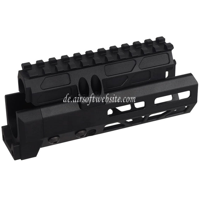 5KU 6.1 Zoll MMS Stil M-Lok Handschutz Schienen System Geeignet für CYMA D-BOYS AKS-74U Serie AEG Gewehre Airsoft Schwarz