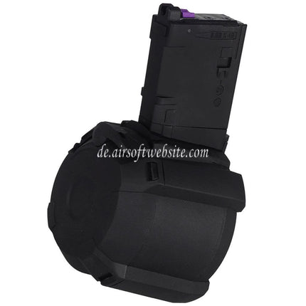 CYMA 500rd Elektrisch Schallsteuerung Wicklung Gas Trommelmagazin Geeignet für CYMA CGS Tokyo Marui M4 Serie MWS GBB Gewehre Airsoft Schwarz