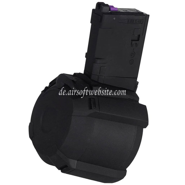 CYMA 500rd Elektrisch Schallsteuerung Wicklung Gas Trommelmagazin Geeignet für CYMA CGS Tokyo Marui M4 Serie MWS GBB Gewehre Airsoft Schwarz