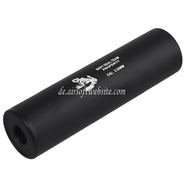 CYMA 128mm x 35mm Navy Seal Stil Schalldämpfers Geeignet für -14mm CCW gegen den Uhrzeigersinn / +14mm CW Gewinde im Uhrzeigersinn