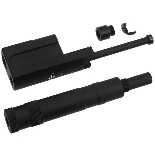 AIRSOFT WEBSITE ALGIMEC Stil Kompensator mit Schalldämpfers Geeignet für +11mm CW Gewinde im Uhrzeigersinn Lauf KSC Tokyo Marui M9 GBB Pistolen