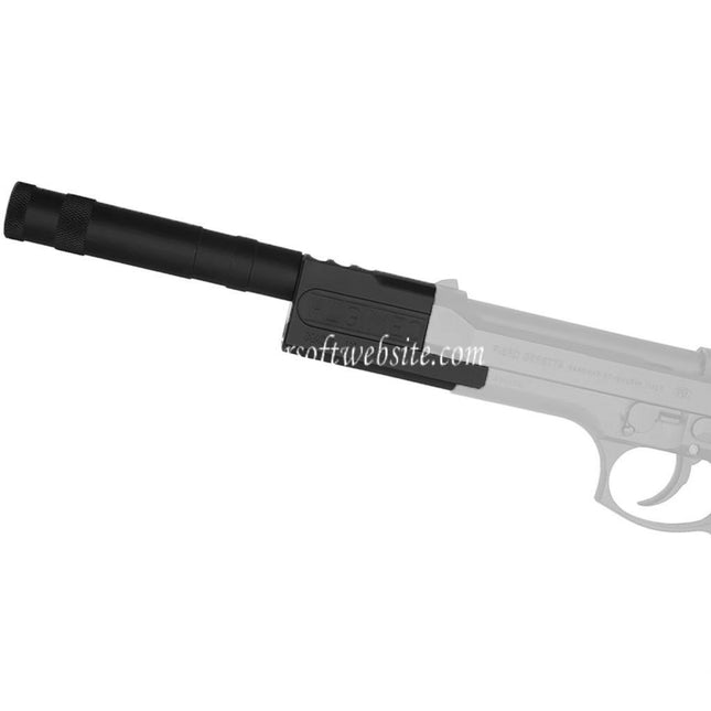 AIRSOFT WEBSITE ALGIMEC Stil Kompensator mit Schalldämpfers Geeignet für +11mm CW Gewinde im Uhrzeigersinn Lauf KSC Tokyo Marui M9 GBB Pistolen