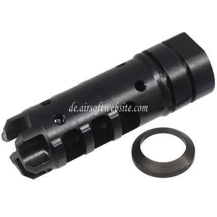 5KU 65mm LANTAC Dragon Stil DGN762B Feuerdämpfer Geeignet für -14mm CCW Gewinde gegen den Uhrzeigersinn Schwarz