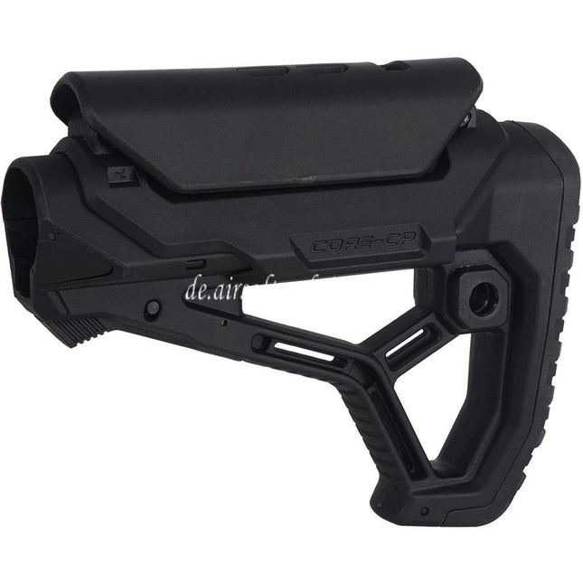 E&C GL-CORE CP Stil Einziehbarer Schaft Geeignet für AR M4 M16 Serie AEG Gewehre Airsoft Schwarz