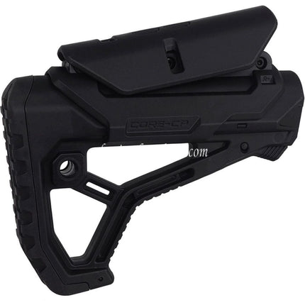 E&C GL-CORE CP Stil Einziehbarer Schaft Geeignet für AR M4 M16 Serie AEG Gewehre Airsoft Schwarz