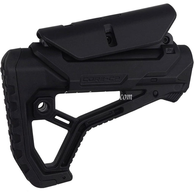 E&C GL-CORE CP Stil Einziehbarer Schaft Geeignet für AR M4 M16 Serie AEG Gewehre Airsoft Schwarz