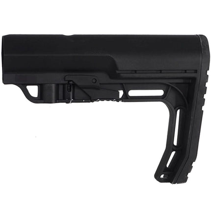 E&C BMSMIL Stil Minimalist Einziehbarer Schaft Geeignet für AR M4 M16 Serie AEG Gewehre Airsoft Schwarz