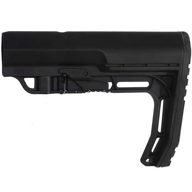 E&C BMSMIL Stil Minimalist Einziehbarer Schaft Geeignet für AR M4 M16 Serie AEG Gewehre Airsoft Schwarz