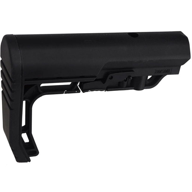 E&C BMSMIL Stil Minimalist Einziehbarer Schaft Geeignet für AR M4 M16 Serie AEG Gewehre Airsoft Schwarz
