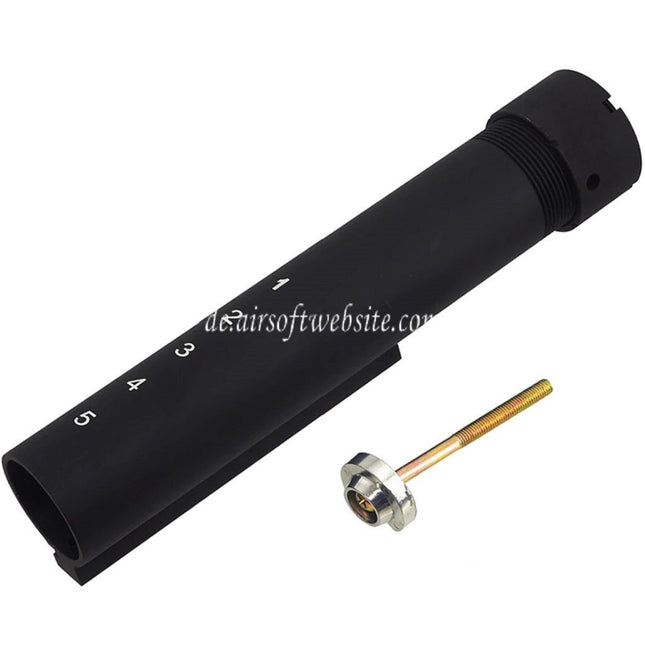 E&C 5-Position Schaftpufferrohr Geeignet für E&C HK417 G28 Schaftrohr AEG Gewehre Airsoft Schwarz