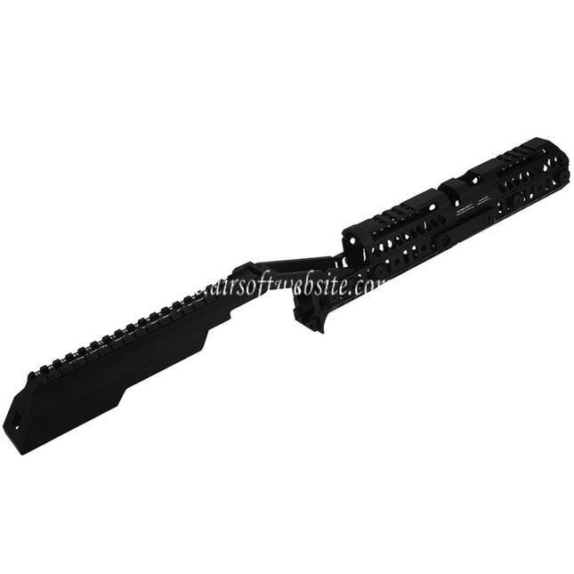 5KU SPORT-4 Stil Handschutz Schienen System B33 Staubschutzhülle Set Geeignet für Tokyo Marui AKM Serie GBB Gewehre Airsoft Schwarz