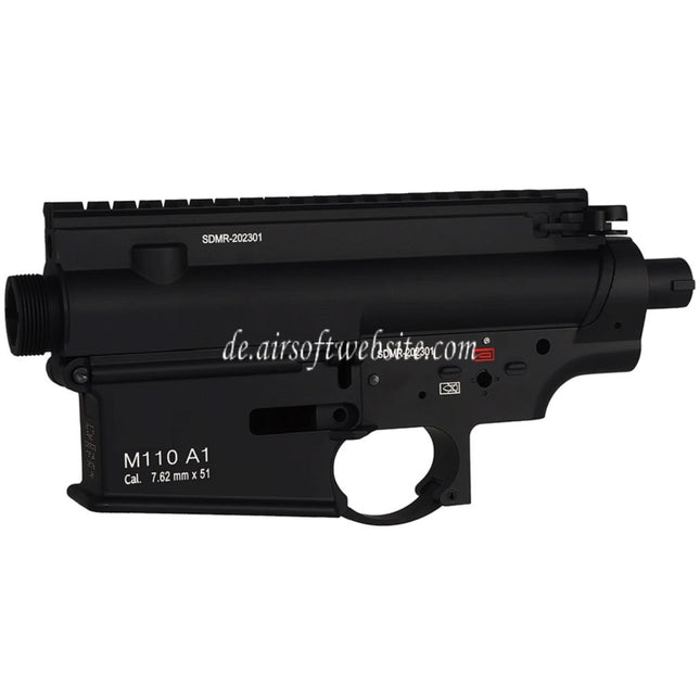 E&C SDMR Stil Metallgehäuse Oberer Unterer Empfänger Geeignet für E&C M110A1 HK417 Serie AEG Gewehre Airsoft Schwarz