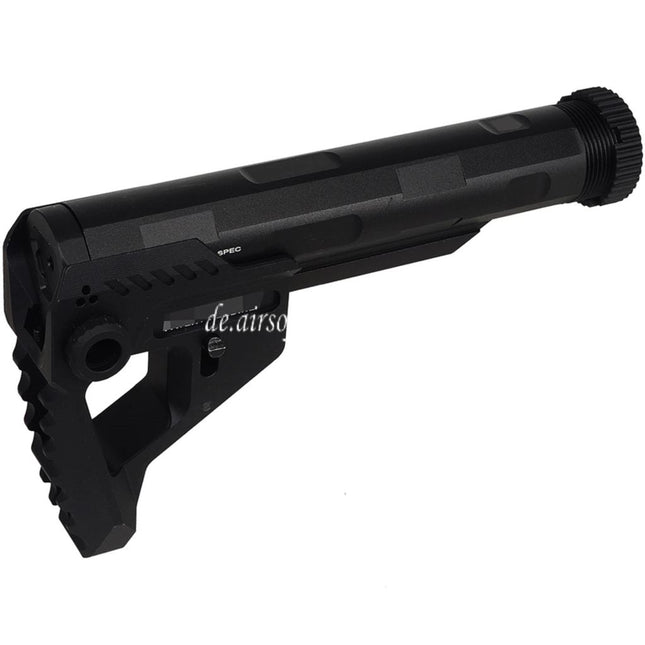 E&C Pit Stil PDW Schaft Geeignet für AR M4 M16 Serie AEG Gewehre Airsoft Schwarz