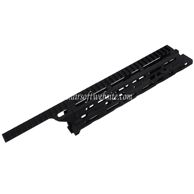 5KU Lang Monolithic M-Lok Handschutz Schienen System Geeignet für Tokyo Marui Saiga-12K Serie Schrotflinte Airsoft Schwarz