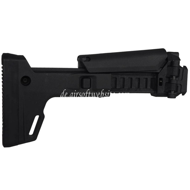 PTS Erweitert Polymer E9 Masada Seitlich klappbarer Schaft mit Adapter Geeignet für ASG CZ Scorpion EVO AEG Gewehre Airsoft Schwarz