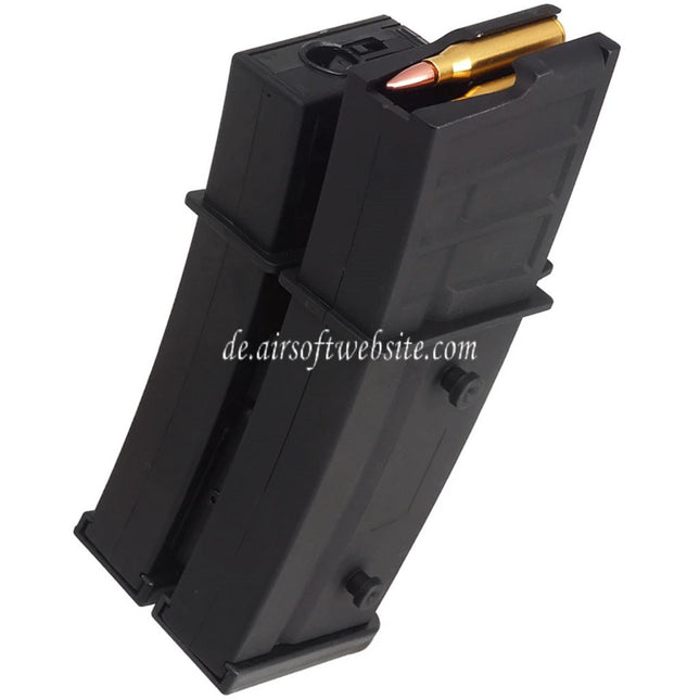 BATTLEAXE 1000rd Elektrisch Schallsteuerung Wicklung Dual Magazin Geeignet für G36 Serie AEG Gewehre Airsoft Schwarz