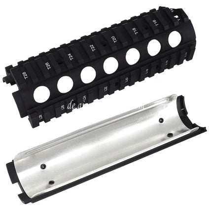 Airsoft Website 170mm CNC Aluminum KAC Stil M4A1 M4CQB RAS Handschutz Schienen System mit Schienenabdeckung Geeignet für M4 M16 Serie AEG Gewehre Schwarz
